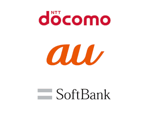 三大キャリア、docomo,au,softbankのアイコン